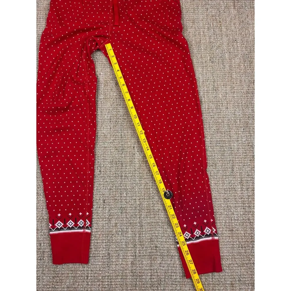 🎄 Hanna Andersson Womens Heritage Fair Isle Organic Cotton Pajama Set | M | Red